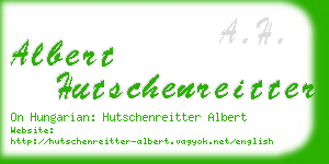 albert hutschenreitter business card